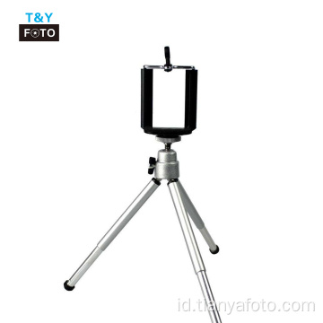 tripod meja mini tembaga dengan klip ponsel